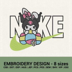 Nike Kuromi Easter Eggs logo machine embroidery design