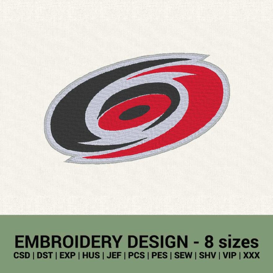 Caroline Hurricanes logo embroidery design