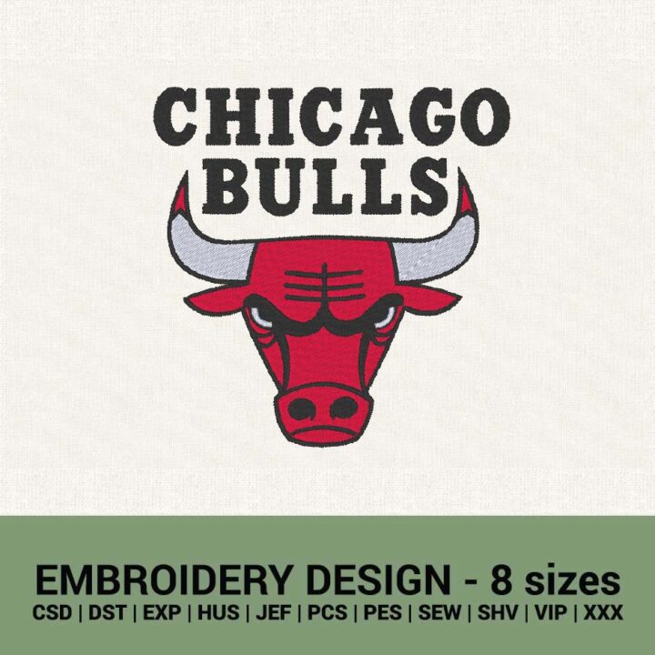 CHICAGO BULLS LOGO OFFICIAL MACHINE EMBROIDERY DESIGN