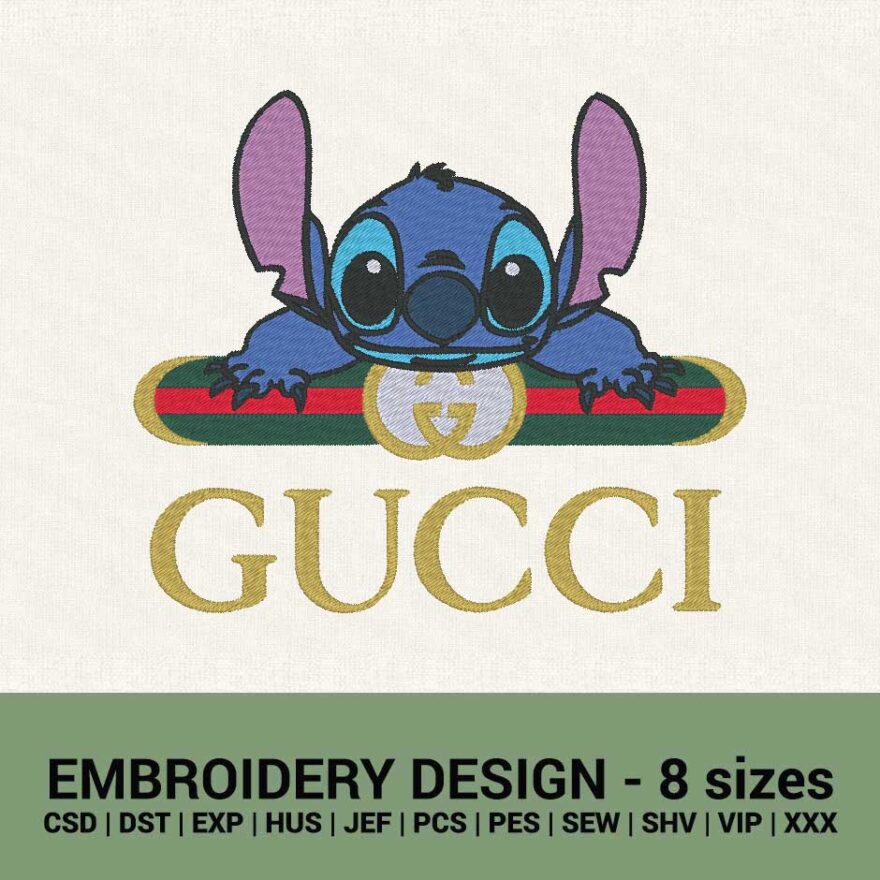 gucci stitch logo machine embroidery design instant download