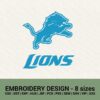 LIONS ONE COLOR LOGO MACHINE EMBROIDERY DESIGN INSTANT DOWNLOAD