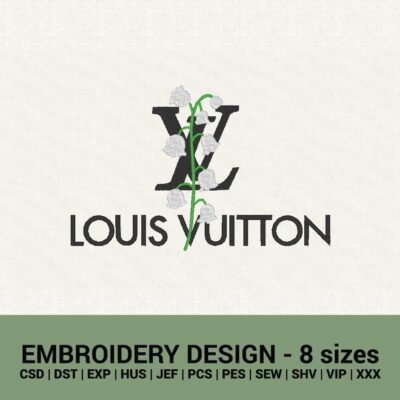 Louis Vuitton May Lilly logo machine embroidery design