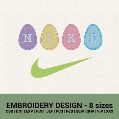 nike easter eggs logo machine embroidery design