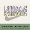 NIKE FLORAL SPRING LOGO MACHINE EMBROIDERY DESIGN INSTANT DOWNLOAD