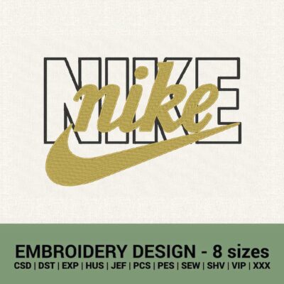 Nike logo double version machine embroidery design