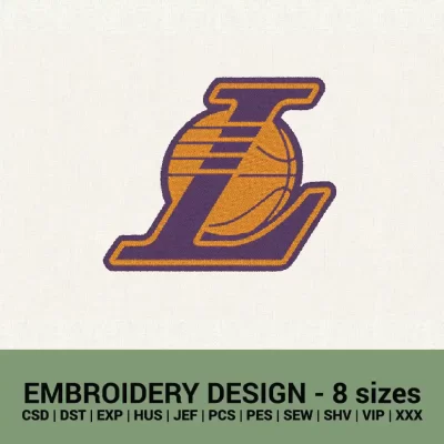 lakers badge logo machine embroidery design instant download