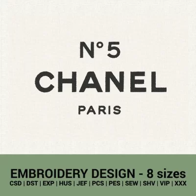 Chanel No. 5 logo machine embroidery design