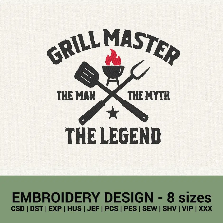 Grill Master the Legend machine embroidery design