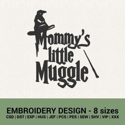 Mummy's Little Muggle Harry Potter machine embroidery design