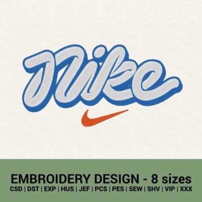 Nike logo laces machine embroidery design