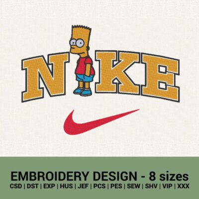Nike Simpson logo machine embroidery design