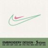 NIKE TWO SWOOSH LOGO MACHINE EMBROIDERY DESIGN INSTANT DOWNLOAD