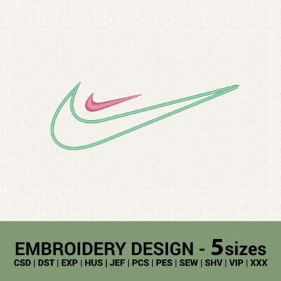 Nike Two Swoosh logo machine embroidery design instant download