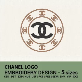 Chanel circle logo embroidery design