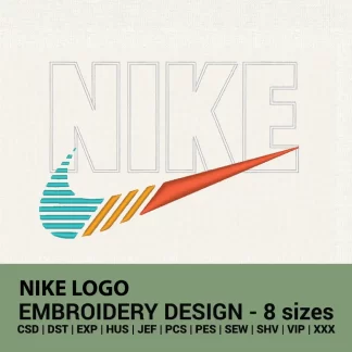Nike colorful logo embroidery design