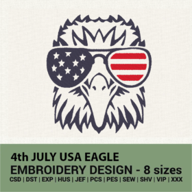 4th of July USA Eagle embroidery design