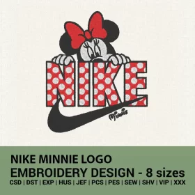 Nike Minnie logo embroidery design