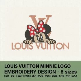 Louis Vuitton Minnie logo embroidery design