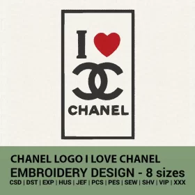 Chanel logo I love Chanel embroidery design