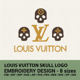 Louis Vuitton Skull logo embroidery design