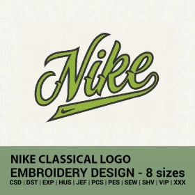 nike classical logo embroidery design instant download