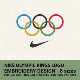 nike olympic rings logo embroidery design instant download