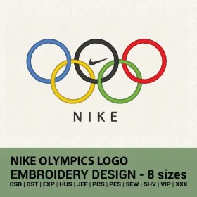 Nike Olympics logo embroidery design instant download