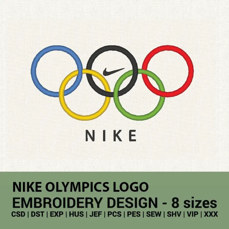 Nike Olympics logo embroidery design instant download