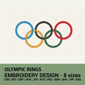 Olympic rings embroidery design