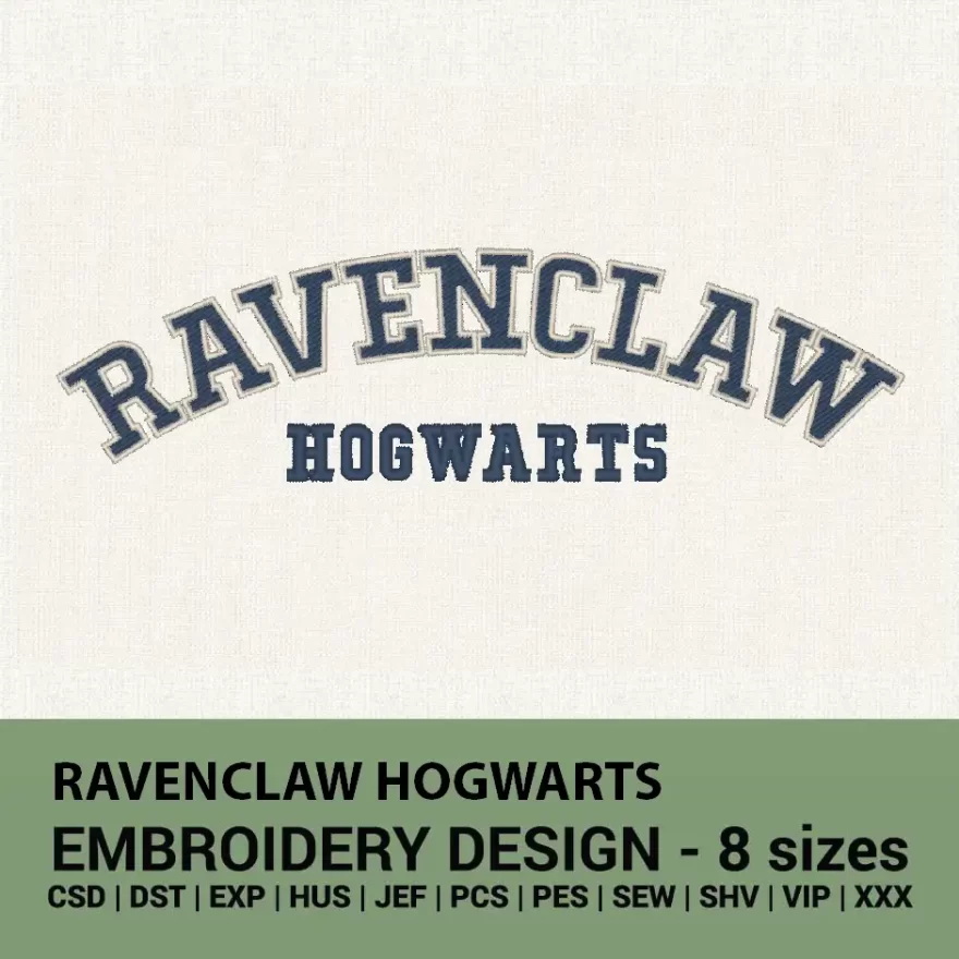 ravenclaw hogwarts harry potter embroidery design