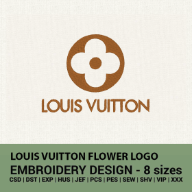 Louis Vuitton flower logo embroidery design