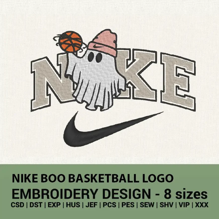 Nike Boo Basketball logo embroidery design