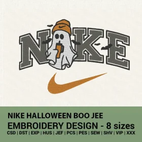 Nike Halloween Boo Jee Stanley Tumbler embroidery design