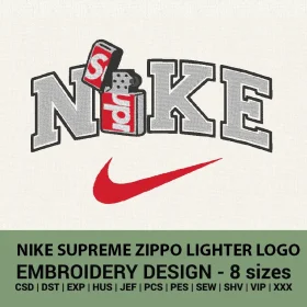 Nike Supreme zippo lighter logo embroidery design