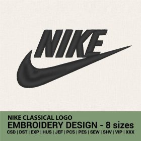 Nike classical nike logo machine embroidery design instant download