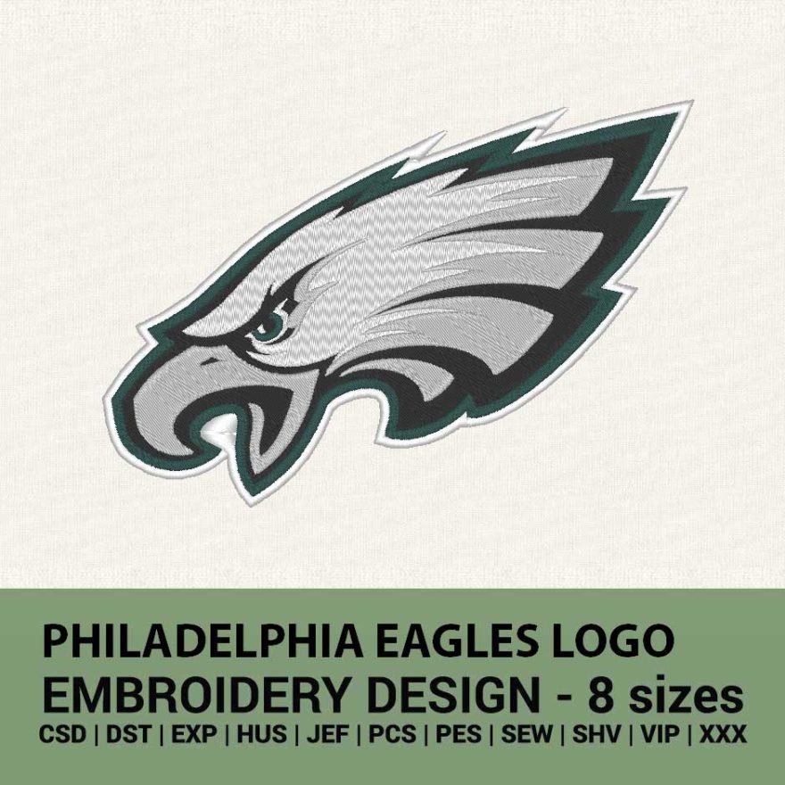 Philadelphia eagles logo machine embroidery design instant download