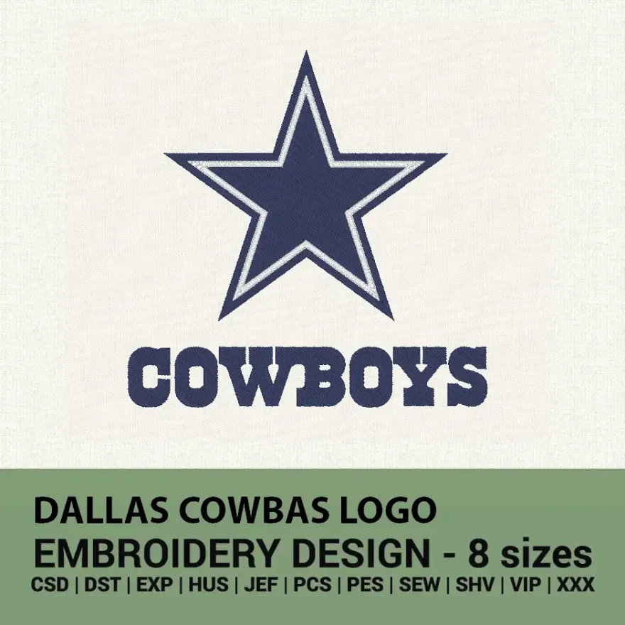 Dallas Cowboys logo classical machine embroidery design instant doeload