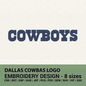 Dallas Cowboys logo machine embroidery design instant download