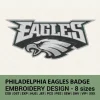 Philadelphia Eagles logo badge machine embroidery design instant download