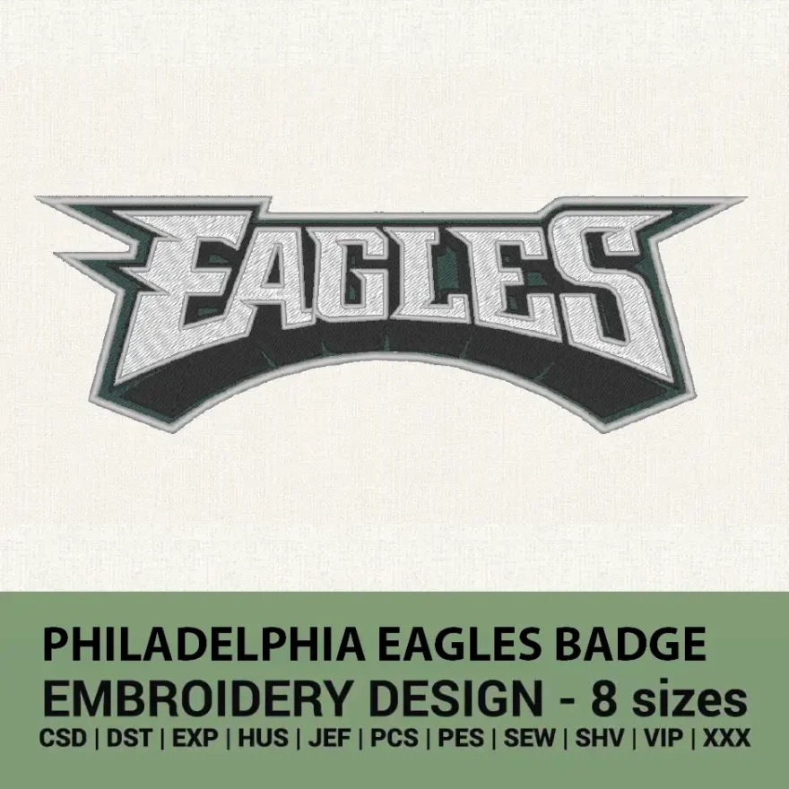 Philadelphia Eagles Badge Machine embroidery design instant download