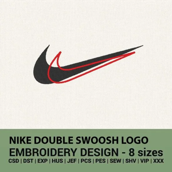 Nike double swoosh machine embroidery design instant download