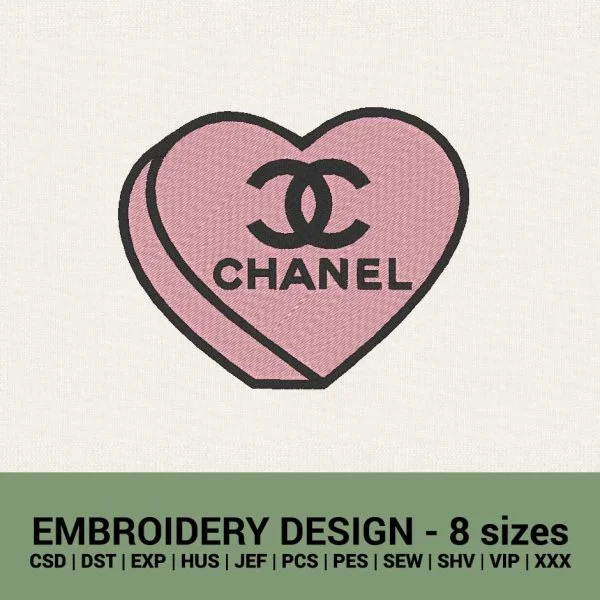 Valentine's Day Fashion Brands Logo Machine Embroidery Design