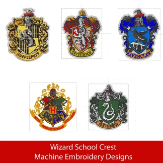 Harry Potter House Crest Embroidery Files